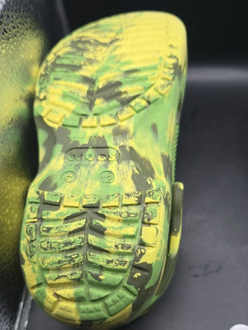 CROCS Kids Yellow and Green Camo Classic Clog